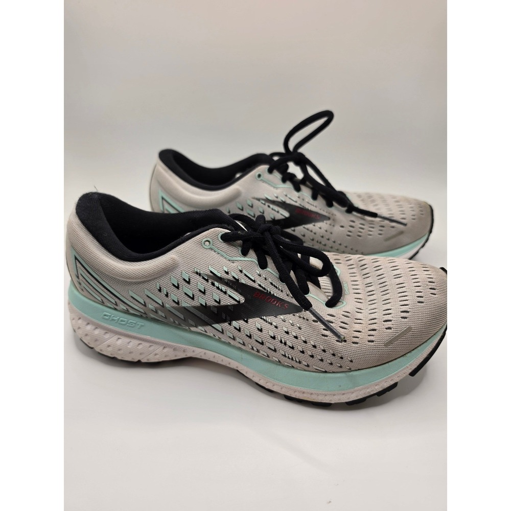 Brooks Ghost 13‎ Womens Running Shoes Grey Aqua 1203381B073 Size 7.5 B Medium